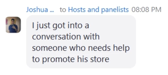 Community member asking for help promoting a store